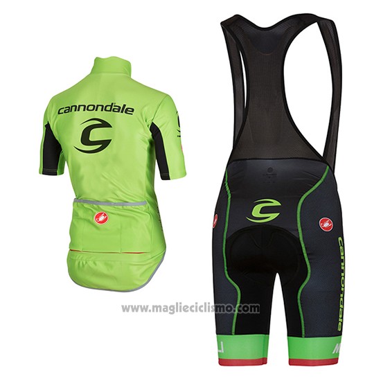 2017 Abbigliamento Ciclismo Cannondale Verde Manica Corta e Salopette